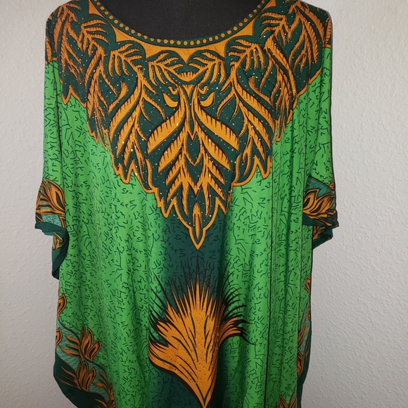 New Green and Gold Kaftan Abaya Cover-up D… - Picture 3 of 14